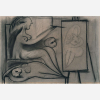 Picasso - Le Peintre et Son Modèle - Carvão sobre papel - 35,5 x 50,5 cm