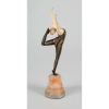 PROF.OTTO POERTZEL - Escultura em bronze e marfim bailarina “SNAKE CHARMER” - medindo 27 cm de altura – circa de 1925 – Art Decô. - Reproduzido em vários livros.