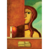 Reynaldo Fonseca<br>Figura feminina e maçã - ost <br> 1972 - 70 x 50 <br>Certificado emitido pelo artista.