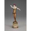 FERDINAND PREISSDancer. Escultura de bronze e marfim, sobre base de ônix. 21,5 cm de altura. Assinada no bronze. França, c. 1935. <br><br><i>Reproduzida em “Art Deco and Other Figures”, de Bryan Catley, na página 281.</i>