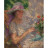 GEORGINA DE ALBUQUERQUE<br> Mulher com chapéu. Ost, 74 x 60 cm. Assinado no cid.