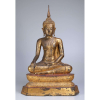 Escultura de bronze, tailandesa ou birmanesa, representando, Buda sentado com rica ornamentação em relevo. 77 cm de altura. Séc. XIX.