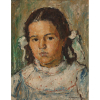 ALBERTO DA VEIGA GUIGNARD<br />Retrato de menina. Osm, 40,5 x 32 cm. Assinado e datado de 1938 no cid.