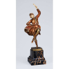 FERDINAND PREISS<br />Russian Dancer. Escultura de bronze patinado e marfim, sobre base de ônix. 31,5 cm de altura.<br />Reproduzida em Art Deco Sculptor, de Alberto Shayo, à pág. 158.