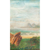 BENEDITO CALIXTO<br />Vista do Rio de Janeiro, Morro Dois Irmãos. Osc, 28 x 15 cm. Assinado no cid.