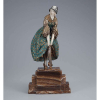 CHIPARUS, Demètre A Slight Accident. Escultura de bronze patinado e marfim sobre base de ônix. 40 cm de altura. Assinada na base. França, c. 1930. 
