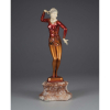 PREISS, Ferdinand - The Red Dancer. Escultura de bronze patinado - e marfim, sobre base de mármore. Assinada. - 39 cm de altura. França, c. 1935.
