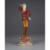 PREISS, Ferdinand - The Red Dancer. Escultura de bronze patinado - e marfim, sobre base de mármore. Assinada. - 39 cm de altura. França, c. 1935.