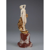 PREISS, Ferdinand - The wave. Escultura de bronze e marfim - sobre base de mármore. Assinada no bronze. - 22 cm de altura. França, c. 1935.