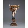 COLINET, CLAIRE - Ankara Dancer. Escultura de bronze patinado - e dourado, com mãos, pernas e rosto - de marfim; sobre base pedestal de mármore. - 43,5 cm de altura. França, c. 1935.