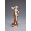 PREISS, Ferdinand<br>Vanity. <br>Escultura de bronze dourado e marfim, sobre base de mármore. <br>22 cm de altura. Assinada no bronze. <br>França, c. 1930.<br><br><em>Reproduzida em Art Deco Sculptor, de Alberto Shayo, na página 110; em Art Deco and Other Figures, de Bryan Catley, na página 286.</em><br>