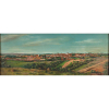 BENEDITO CALIXTO<br>Vista de Sorocaba. <br>Ost, 40 x 100 cm. <br>Sem assinatura.<br>Ex-coleção João Amoroso Neto.