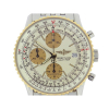 Relógio Breitling Navitimer Cronógrafo. Caixa em Aço e Ouro e Pulseira em Aço, Tamanho da Caixa 42mm, Mostrador Preto. Funções: Horas, Minutos, Segundos, Calendário e Cronógrafo. Movimento Automático. Visor em Cristal de Safira . Acompanha estojo e nota fiscal da revisão na Breilting do Brasil.