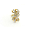 Anel em ouro amarelo 18k com diamantes lapidação brilhante. Aro 18. Peso cerca de 12,7g