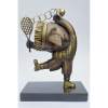 INOS CORRADIN – Escultura em bronze patinado, com selo do ano Itália-Brasil, numerado e assinado, representando Tenista. Apresenta certificado de origem e autenticidade emitido pelo artista, com registro em cartório. Medidas : 20cmx14,5cmx9cm .