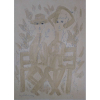 Augusto Rodrigues - Técnica: Águada de nanquin; S/T; Medidas: 80x62 cm; Ano: 1963; Assinatura: CIE; Com Moldura; Foto da obra em questão.