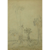 TARSILA do Amaral - Paisagem , lápis sobre papel - Dat 1931 - CID 28 x 20 cm.