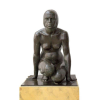 JOAO BAPTISTA FERRI (São Paulo 1896 -1978) - Curiboca - Escultura de bronze na figura de Índia - assinada Ferri - Obra apresentada no Salão Nacional de Belas Artes - Rio de Janeiro - 1939 - Brasil c. 1939 - 81h x 58 x 55cm