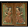 Importante par de talhas finamente lavrdas e policromadas representando Anjos Brasil Séc XVIII 84 x 38 cm