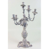 Belissimo candelabro de prata de lei , figura central finamente cinzelada , contraste referente a Lisboa Portugal séc. XIX - 57 cm alt.