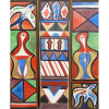 E.DI CAVALCANTI - Abstrato - OST - Três partes da Bordura do projeto de tapeçaria do Palácio da Alvorada - Brasilia - medidas - 196 x 52 cm - 196 x 50 cm - 196 x 49 cm