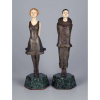 MARCEL BOURRAINE - Escultura de bronze na figura de casal, - frança c. 1930 - Com documento de Procedência - 30 cm/30 cm.