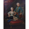 Escola inglesa - Representando nobre casal de irmãos - OST - Inglaterra, Séc XVIII - 133 x 100 cm.
