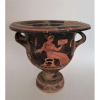 Krater - Vaso de ceramica grega, decoração figura feminina sentada de um lado e do outro rosto humano - Grécia VI . a.C - 33 cm