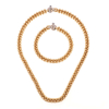 H.Stern - Conjunto de colar e pulseira de ouro amarelo e branco 18k e cabochões de safira. Cerca de 110,0g. Acompanha estojo original.