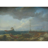 JOSEPH VERNNET - 1714 - 1789 (ATRIBUÍDO) - Marinha - OST - 96 x 1,33 cm . Acompanha xerox do certificado emitido em 1973 por Pietro Maria Bardi que lhe da origem do Studio di Arte de Palma de Roma do qual o mesmo foi presidente e que provem da Coleção do Principe Chigi que foi grão mestre da ordem de Malta