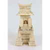 Templo executado em placas de marfim em seu interior escultura de Buda . China Sec XX - 23 cm alt, 12 x 12 cm.