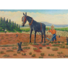 AGOSTINHO BATISTA DE FREITAS - Cena Rural - OST/CID - dat 1973 -(pequeno furo na tela) 49 x 69 cm.