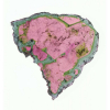 Placa/Fatia de turmalina bicolor, em formato lembrando o mapa do Brasil Ilustrou calendário 2019 de uma empresa do ramo pedrista Peso: 168 quilates (ct)