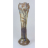 LEGRAS - Vaso de pasta de vidro com paisagem de árvores e lago - 60 cm de alt.