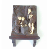 Importante grupo executado em madeira e marfim este finamente lavrado representando Ancião e dois homens . Alemanha Sec XIX - 31 x 20 cm.
