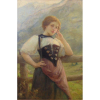 LENOIR Charles Amable - Camponesa - OST - 80 x 55 cm alt. (22 de outubro de 1860 - 1926) .Importante artista do Sec XIX, com altas cotações no mercado internacional . Aluno de William-Adolphe Bouguereau virou um excelente pintor de retratos e figuras ficando assim mundialmente conhecido