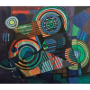 Burle Marx - S/T - Panneaux - pintura s/ tecido - ass. cid - 1990 - 140x160 cm - obra adquirida na Marques Galeria em 1991.