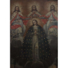 Coroação da Virgem Maria pela Santíssima Trindade - Escola Cusquenha - Séc. XVIII - OST - 149 x 107,5 cm.(no estado)