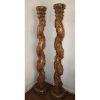 Belo par de colunas em madeira policromada e dourada, Projetor, 197cm de altura cada coluna, Bolívia, séc. XVIII.