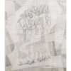 Cândido Portinari - Grupo - grafite s/ papel - desenho para ampliação para a pintura mural Escola de Canto - c. 1945 - 23x19 cm - ass. estampada pelo Projeto Portinari - reproduzido e catalogado sob nº 2411, à pg 121 do volume III do Raisonné do artista