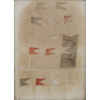 ALFREDO VOLPI - Bandeiras - Aquarela sobre cartão colado em tela - CID - Registrado no projeto sob o numero 0845 - 31 x 22 cm