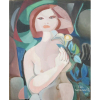 <p>DI CAVALCANTI - Figura feminina desnuda,segurando uma flor - OST - CID - dat 1970 - 72 x 60 cm . Acompanha recibo da Galeria Seta de 1972 assinado por Antonio Maluf .</p>