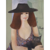 DI CAVALCANTI - Figura feminina segurando um gato, no verso “Desenho de Paris- OST/CID - DAT 1971 - 80 x 60 cm.