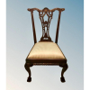 Jogo de cadeiras para sala de jantar em madeira de lei finamente lavrada composta por 20 lugares. 102 cm alt, 59 x 49 cm.