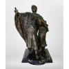 Mercardor de escravo - Escultura em bronze, sobre pedestal duplo de mármore, 56 cm alt, 38 x 24 cm.