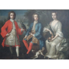 SEEMAN ENOCH - O JOVEM (1689 - 1745)-Circulo - Retrato de família com Chateau ao fundo - Séc. XVIII - OST - 121,5 x 168,0 cm . Adquirido na Christies em 2006 por U$ 16.800,00 . Seeman foi trazido para Londres de Danzig por seu pai, também Enoch , por volta de 1704. Seeman the Younger completou retratos de coroação de Jorge II e sua esposa, a rainha Caroline de Ansbach, por volta de 1730. Estas fotos são realizadas no Castelo de Windsor em Berkshire, Inglaterra, como parte da Coleção Real.Em 1734, Seeman pintou um retrato de Jane Pratt Taylor, filha do Lorde Chefe de Justiça John Pratt. O Metropolitan Museum em Nova York, EUA, possui sua interpretação de Sir James Dashwood, descrito pelo Grove Dictionary of Art como Excepcionalmente animado. realizado pela National Portrait Gallery, em Londres, e várias cópias de retratos do século XVI e XVII. O National Trust possui dois exemplos deste conjunto de sua obra Inglaterra, uma cópia de um retrato de Lady Diana Cecil, e na Belton House em Lincolnshire, Um retrato de Jorge I no Templo do Meio foi anteriormente atribuído a Seeman, o Jovem, mas agora foi estabelecido que foi pintado por seu pai, Enoch Seeman, o Velho. Isso é mais evidente no sexo masculino do que em súditos femininos de Seeman.Seeman, o jovem, morreu em Londres em abril de 1745.