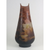GALLÉ EMILLE -Monumental vaso de vidro acidado com cena de paisagens . França Sec XIXXX - 68 cm alt.