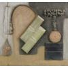 <p>Jandyra Waters - Assemblage - óleo s/ madeira, cerâmica, pedras e outros materiais - Ass. verso - 1964 - 57 x 63 cm.</p>