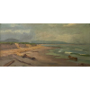 <p>BENEDITO CALIXTO - Praia grande com troncos - OST - AID Dat. 1923 - com laudo de Celso Calixto Rios - 24.8 x 55,4 cm, (Restaurado e reentelado por ele)</p>