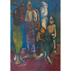 <p>Paulo Guiragossian - Figuras , O/S/T - 69 x 48 cm . No início da década de 1940, Guiragossian e sua família se mudam para Jafa, onde frequentam o Studio Yarkon (1944 - 1945) para começar a aprimorar sua paixão pela pintura. Em 1947, a família teve que se mudar novamente e se estabeleceu no Líbano.Na década de 1950, Guiragossian começou a ensinar arte em várias escolas armênias e trabalhou como ilustrador. Mais tarde, ele começou seu próprio negócio com seu irmão Antoine, pintando banners de cinema, cartazes e desenhando ilustrações para livros. Logo depois ele foi descoberto por sua arte e apresentado a seus contemporâneos, após o que ele começou a expor suas obras em Beirute e, eventualmente, em todo o mundo</p>